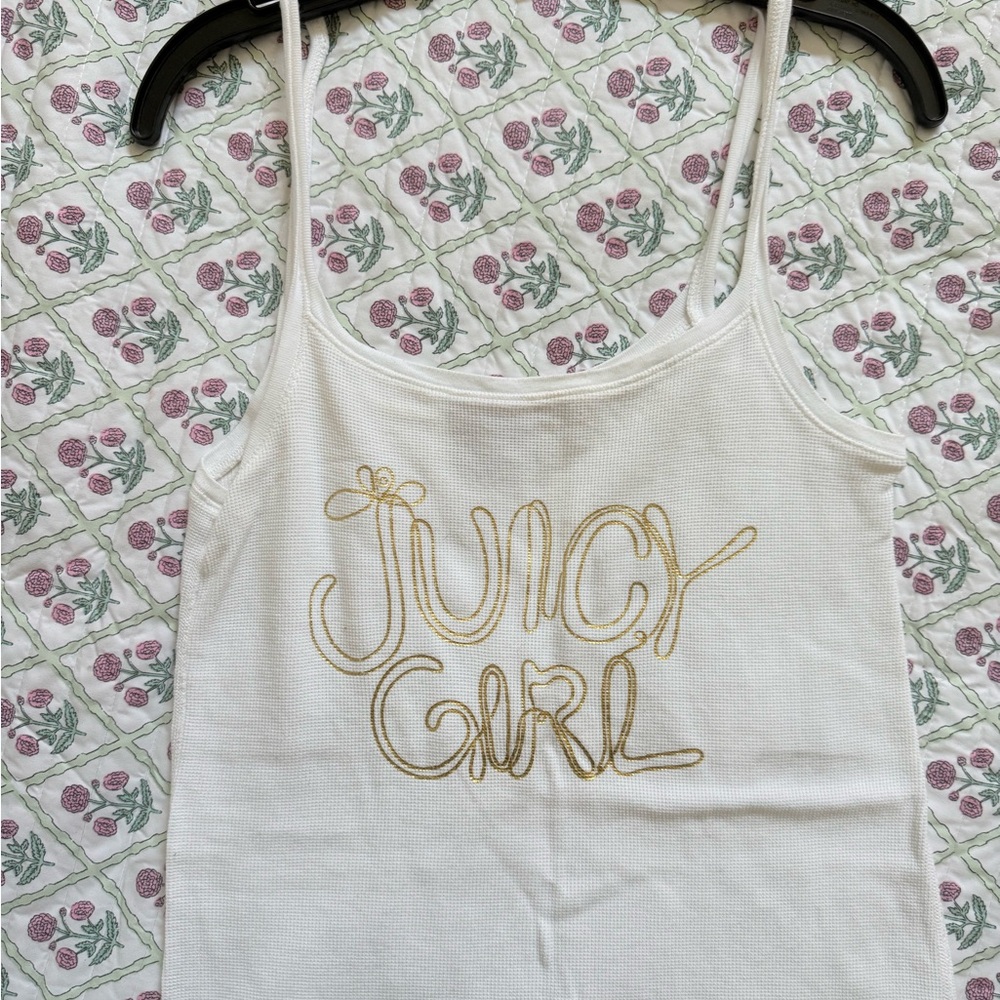 Juicy Couture White and Gold Top